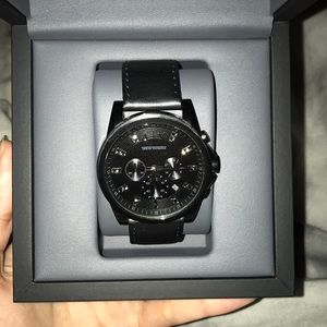 Armani Exchange Black Leather Watch